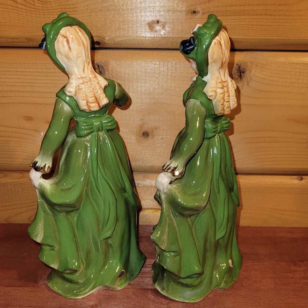 VTG Victorian Dancing Lady in Irish Green Dress Porcelain Figurine St Patrick's - Picture 3 of 12